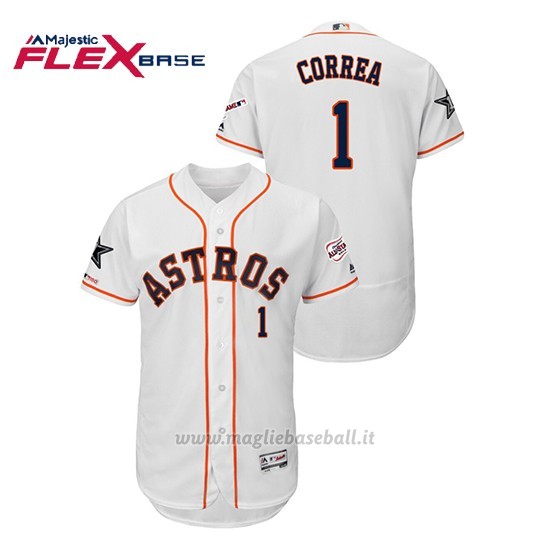 Maglia Baseball Uomo Houston Astros Carlos C Orrea 2019 All Star Flex Base Bianco